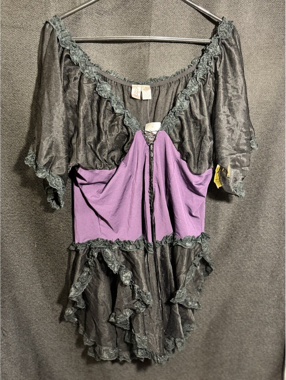 Vintage Torrid French Masquerade Babydoll Lingerie Size 4 Purple Black NWT